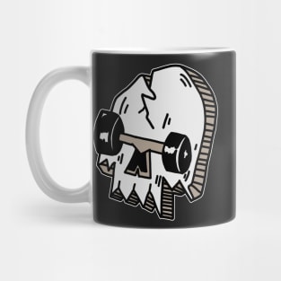 Broken Skateboard Wheels Skull Skateboarding Gift Mug